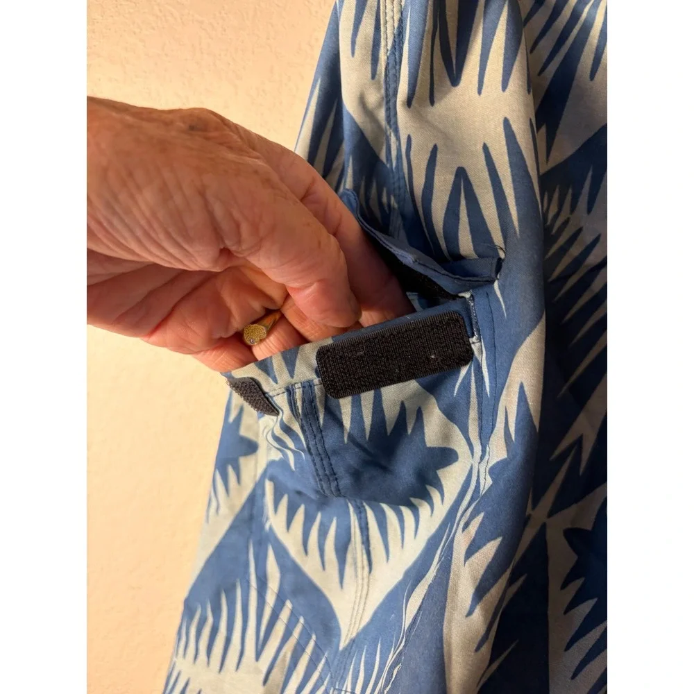 Rip Curl Mens Board Shorts Blue  Geometric Diamond Print Surf Swim Trunks Sz 32